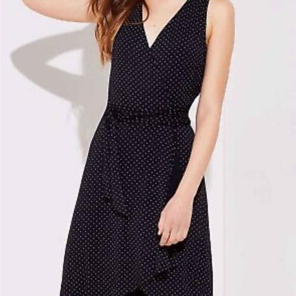 LOFT Black Polka Dot Dress